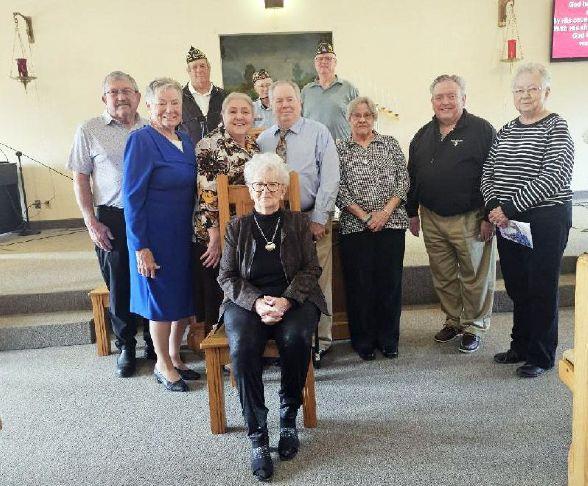 seated joanne ragan front row charlotte kirchner ruth addison pastor rick addison second row ron armstrong dotie simmons scott summers patrica winn back row gary pirotte judy gaston steve wood